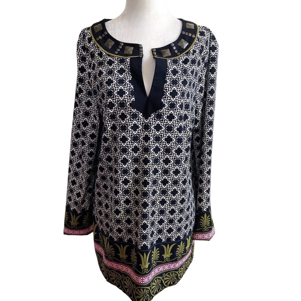 Nicole By Nicole Miller Embellished Tunic Top Size Large